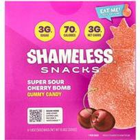 Shameless Snacks, Guminukai, itin rūgščių vyšnių bomba, 6 pakeliai po 50 g