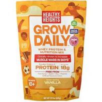 Healthy Heights, „Grow Daily™“, išrūgų baltymų ir maistinių medžiagų mišinys, berniukams nuo 10 metų, vanilės skonio, 650 g