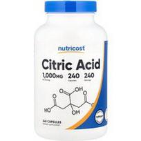Nutricost, Citrinų rūgštis, 1 000 mg, 240 kapsulių