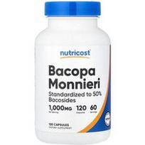 Nutricost, Bacopa Monnieri, 120 kapsulių (500 mg vienoje kapsulėje)