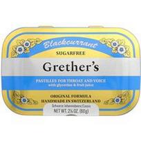 Grether's Pastilles, Gerklei ir balsui, be cukraus, su juodaisiais serbentais, 24 pastilės