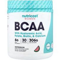 Nutricost, Moterims, BCAA su hialurono rūgštimi, folatais, biotinu ir kalciu, arbūzo skonio, 306 g (10,9 uncijos)