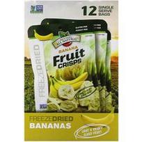 Brothers-All-Natural, Vaisių traškučiai, bananų skonio, 12 vienkartinių pakelių po 0,59 uncijos (17 g)