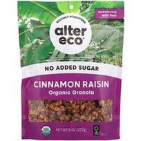 Alter Eco, Ekologiška granola, cinamono razinos, 8 uncijos (227 g)