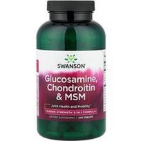 Swanson Vitamins, Gliukozaminas, chondroitinas ir MSM, 240 tablečių