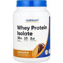 Nutricost, Išrūgų baltymų izoliatas, šokoladas PB, 2 svarai (907 g)
