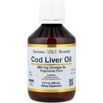 California Gold Nutrition, Menkių kepenų aliejus su Omega-3 riebalų rūgštimis, EPR, DHR, vitaminais A ir D, norvegiškas, trigliceridų forma, natūrali citrina, 6.7 fl oz (200 ml)
