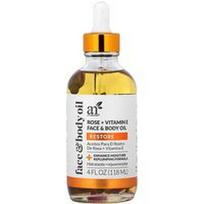 artnaturals, Veido ir kūno aliejus, rožių + vitaminas E, 4 fl oz (118 ml)