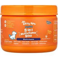 Zesty Paws, 8-in-1 Bites Multivitaminas, šunims, šuniukui, vištienai, 90 minkštų kramtomųjų, 5.5 uncijos (157 g)