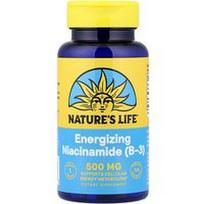 Nature's Life, Energiją suteikiantis niacinamidas (vitaminas B-3), 500 mg, 100 tablečių