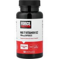 Force Factor, MK-7 Vitaminas K2, 100 mcg, 60 daržovių kapsulių