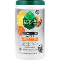 Seventh Generation, Dezinfekuojančios servetėlės, citrinžolės ir citrusinių vaisių kvapo, 70 drėgnų servetėlių, 461 g