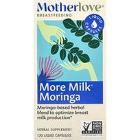 Motherlove, Žindymas, „More Milk Moringa“ papildas maitinančioms, 120 skystų kapsulių