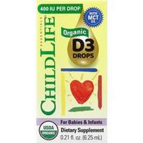 ChildLife Essentials, Organiniai D3 lašai kūdikiams ir mažiems vaikams, 0,21 skysčio uncijos (6,25 ml)