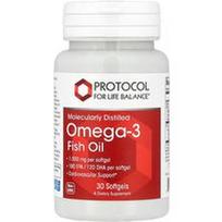 Protocol for Life Balance, Omega-3 žuvų taukai, 1000 mg, 30 minkštųjų kapsulių