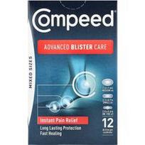 Compeed, Išplėstinė lizdinių plokštelių priežiūra, mišrūs dydžiai, 12 aktyvių gelio pagalvėlių