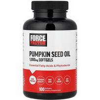 Force Factor, Moliūgų sėklų aliejus, 1000 mg, 100 minkštųjų kapsulių