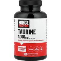 Force Factor, Taurinas, 180 augalinių kapsulių (500 mg vienoje kapsulėje)