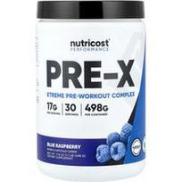 Nutricost, „Performance“, „PRE-X“, „Xtreme“ prieštreniruotinis kompleksas, mėlynųjų aviečių skonio, 498 g