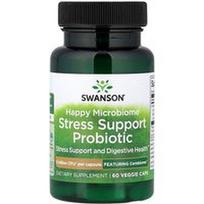 Swanson Vitamins, Laimingos mikrobiomos streso palaikymo probiotikas, 3 milijardai KFV, 60 vegetariškų kapsulių