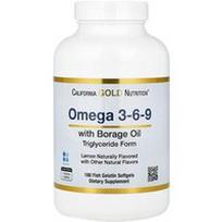 California Gold Nutrition, Omega 3-6-9 su Omega-3 žuvų taukais ir agurklių sėklų aliejumi, EPA, DHA, GLA ir linolo rūgštimi, natūralia citrina, 180 žuvų želatinos minkštųjų kapsulių