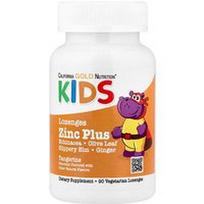 California Gold Nutrition, „Zinc Plus“ pastilės vaikams, natūralių mandarinų skonio, 90 vegetariškų pastilių