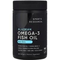 Sports Research, Aliaskos omega-3 žuvų taukai, mini geliai, 120 minkštųjų kapsulių