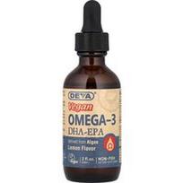 Deva, Veganiškas Omega-3 DHA-EPA, citrinų skonio, 60 ml