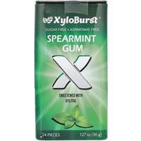 Xyloburst, Ksilitolio kramtomoji guma, mėtų skonio, 24 gabalėliai, 36 g
