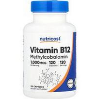 Nutricost, Vitaminas B12, 1,000 mcg, 120 kapsulių
