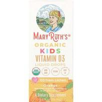 MaryRuth's, Organiniai vaikams skirti vitamino D3 skystieji lašai, 4–13 metų, apelsinų skonio, 640 TV, 15 ml (0,5 fl oz)