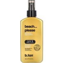 b.tan, „Beach...Please“, sausas purškiamas aliejinis apsauginis kremas nuo saulės, SPF 7, gilus įdegis, 236 ml