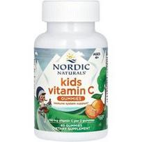 Nordic Naturals, Vaikiški vitamino C guminukai, nuo 4 metų, rūgščių mandarinų skonio, 60 guminukų (125 mg viename guminuke)