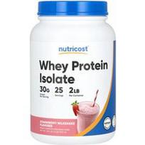 Nutricost, Išrūgų baltymų izoliatas, braškių pieno kokteilis, 907 g