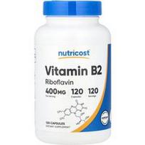 Nutricost, Vitaminas B2, 400 mg, 120 kapsulių