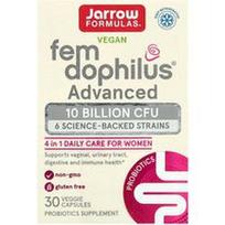 Jarrow Formulas, Vegan Fem Dophilus Advanced, 10 milijardų KFV (104 mg), 30 vegetariškų kapsulių
