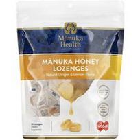 Manuka Health, Manukos medaus pastilės, natūralus imbieras ir citrina, MGO 400+, 58 pastilės