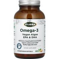 Flora, Omega-3, veganiški dumbliai EPA ir DHR, 60 vegetariškų minkštųjų gelių