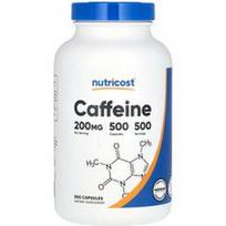 Nutricost, Kofeinas, 200 mg, 500 kapsulių