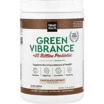 Vibrant Health, „Green Vibrance®“ +25 milijardai probiotikų, 21.0 versija, šokolado ir kokoso skonio, 350 g
