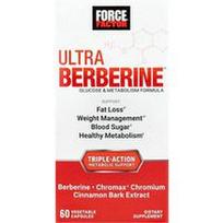 Force Factor, „Ultra Berberine™“, gliukozės ir medžiagų apykaitos formulė, 60 daržovių kapsulių