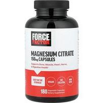 Force Factor, Magnio citratas, 150 mg, 180 augalinių kapsulių