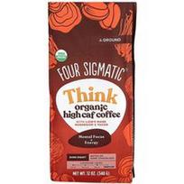 Four Sigmatic, „Think“, ekologiška, daug kofeino turinti kava su liūto karčių grybais ir jakonais, malta, tamsiai skrudinta, 340 g