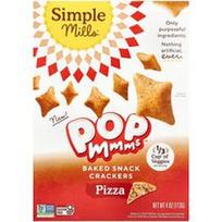 Simple Mills, „Pop Mmms™“, kepti užkandžių krekeriai, picai, 113 g