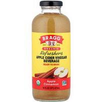 Bragg, Organinis obuolių sidro acto gaiviklis su obuoliais ir cinamonu, 473 ml