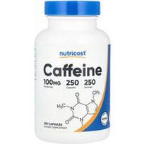 Nutricost, Kofeinas, 100 mg, 250 kapsulių