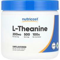 Nutricost, L-teaninas, be kvapiųjų medžiagų, 3,6 uncijos (100 g)