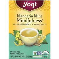 Yogi Tea, „Mindfulness™“, mandarinų mėtos skonio, be kofeino, 16 arbatos pakelių, 32 g