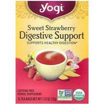 Yogi Tea, Virškinimo palaikymas, saldžiųjų braškių skonio, be kofeino, 16 arbatos pakelių, 32 g