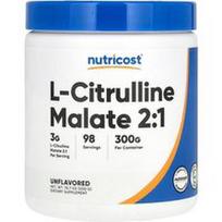 Nutricost, L-citrulino malatas 2:1, beskonis, 300 g (10,7 uncijos)